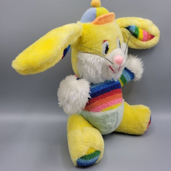 Vtg Scottie Toys Easter Rainbow Bunny Plush Stuffed Animal 12" Terry Cloth Belly - Picture 6 of 12